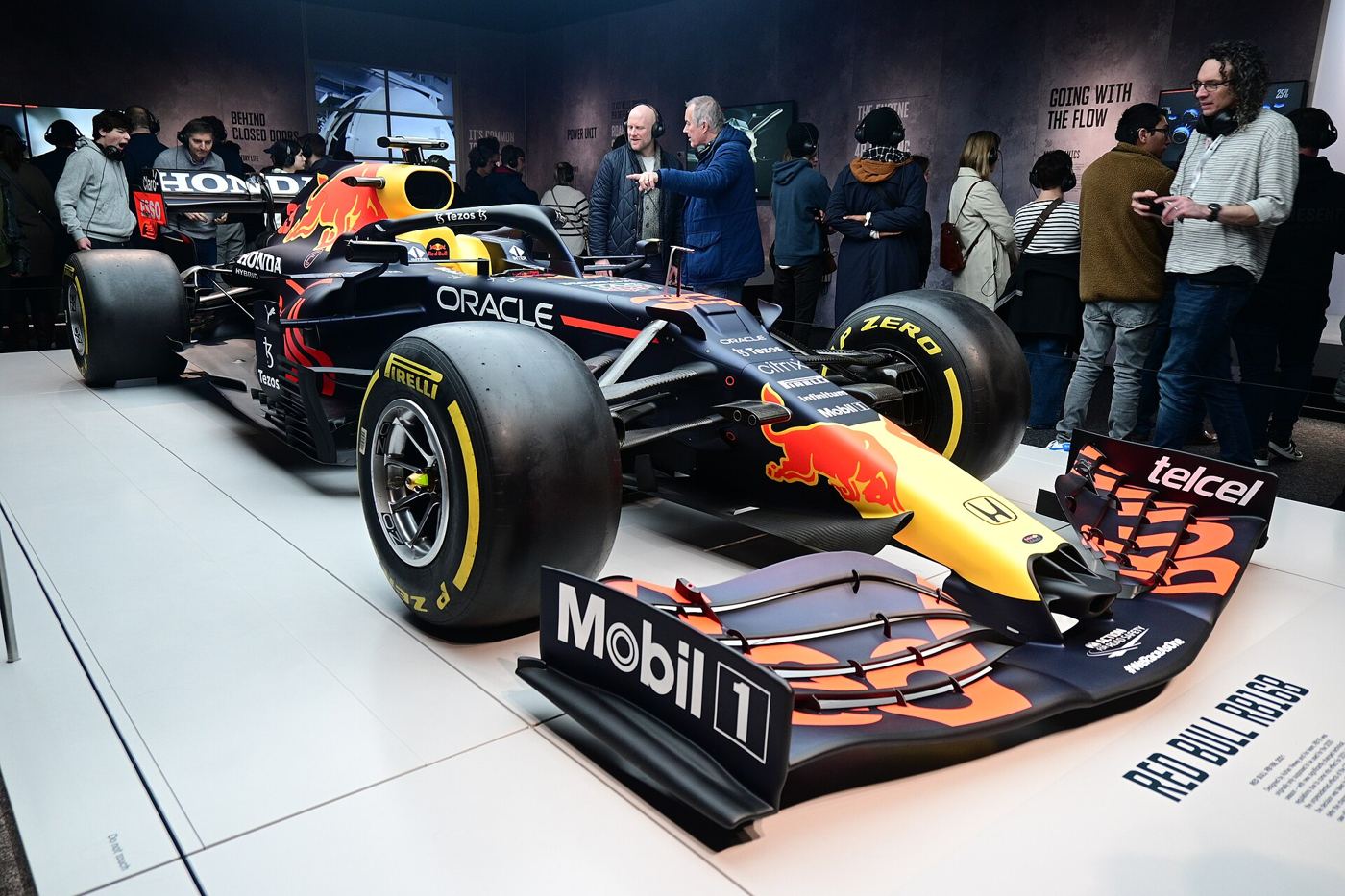 The Red Bull RB16B on display at an exhibition in London
