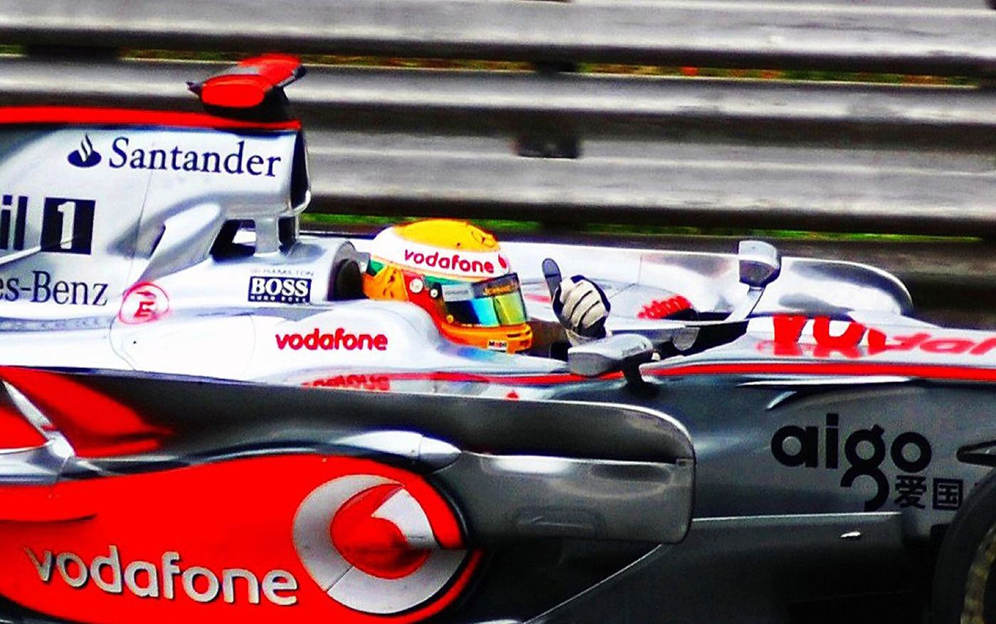 Lewis Hamilton celebrating his first Formula 1 world championship